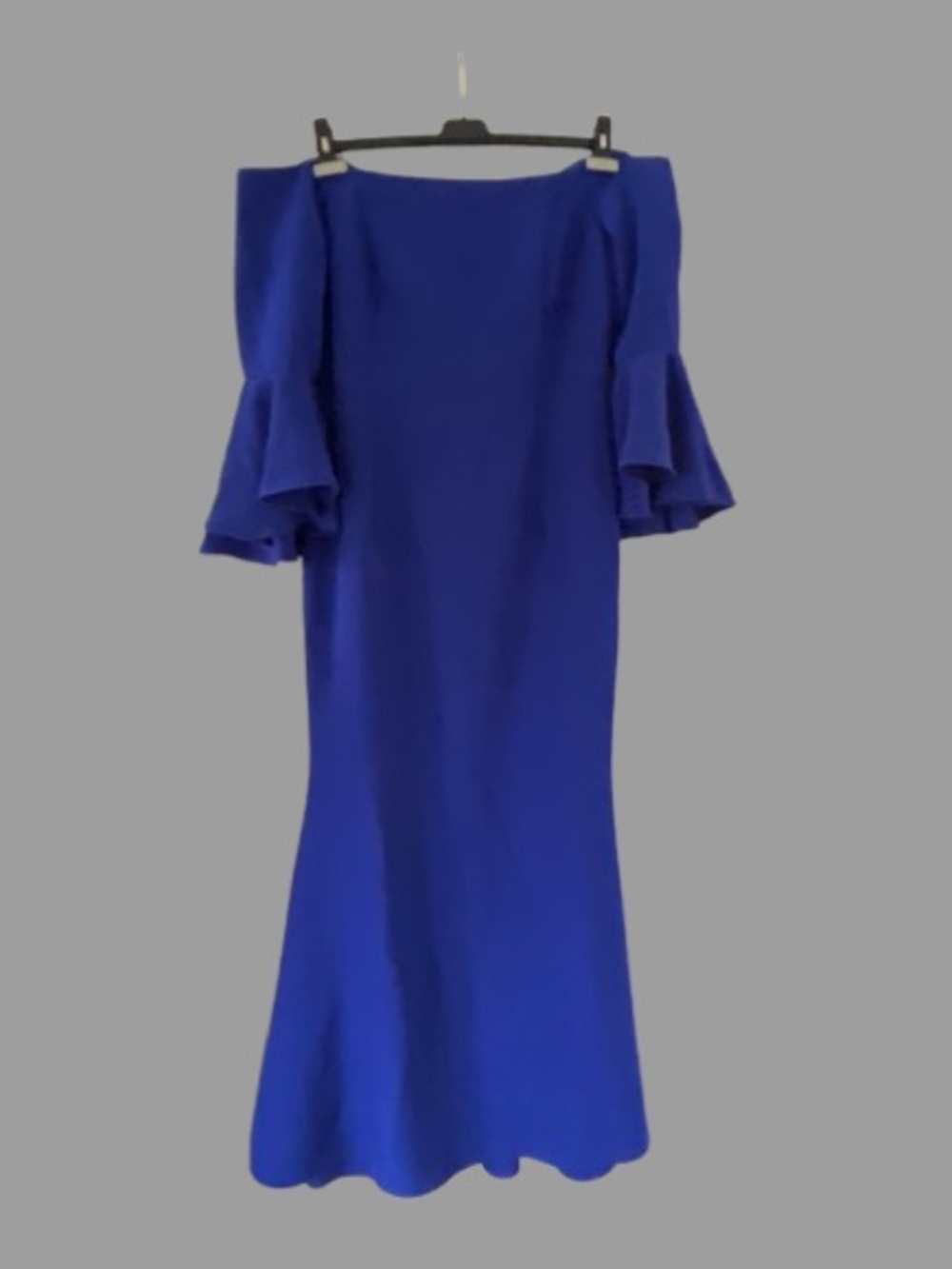 Vince Camuto Royal Blue Off-Shoulder Ruffle Sleeve Dress